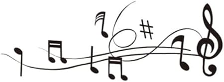 Amazon Co Jp 6枚楽譜タトゥーステッカー男性と女性の個性良い音符防水持続タトゥーステッカー 服 ファッション小物