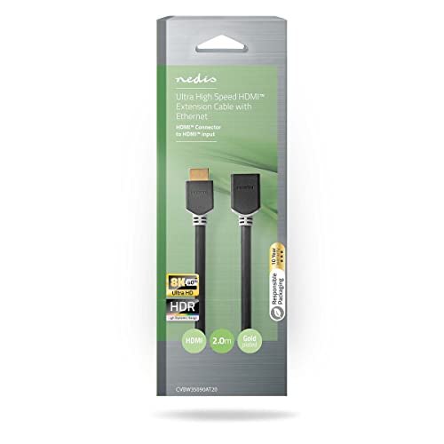 NEDIS Ultra High Speed HDMI™ Cable With Ethernet 2.0m, Supports 8K@60Hz 48Gbps, Backwards Compatible 4K@120Hz, eARC, HDR, 3D - Image 3