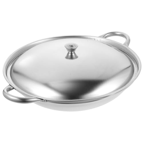 Zerodeko Stainless Steel Cooking Pot with Lid Silver Dry Pot Feature Suitable for Household Kitchen Use