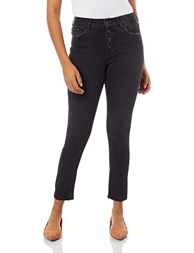 Calça Jeans Skinny Botões, Guess, Feminino, Preto, 38