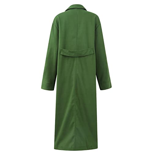 Aazjss Womens Jackets Wool Jacket Women's Casual Lapel Button Down Coat Shacket Fall Peacoat Winter Elegant Notched Collar Outwear Green Medium #TOP4