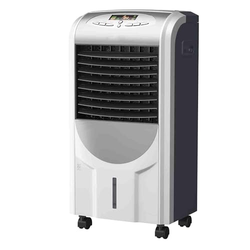 GYMAX Enfriador de Aire Portátil 5 en 1, Aire Acondicionado 75W: Calefacción, Enfriamiento, Humidificación, Purificación, Ventilación, 3 Velocidades, Temporizador, Mando a Distancia y Depósito 7L