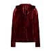 Lmdudan Women Velvet Zip Up Hoodie Long Sleeve Fall Oversized Hooded Sweatshirt Y2K Jacket with Pockets 2025 Fashion Clothes Red