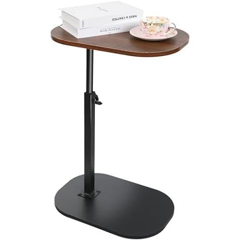 CypherX C Table End Table, Wood Sofa Table Adjustable Height, C Shaped End Table for Couch, Couch Tables That Slide Under, Small Couch Table for Living Room, Side Table for Bedroom, Bedside Cover