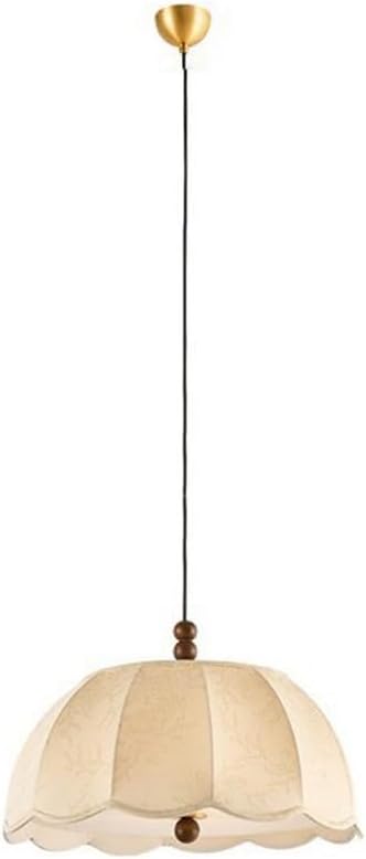 French Printed Fabric Pendant Light Vintage