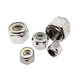 AQPLCIR UNF 10# 1/4 5/16 3/8 7/16 1/2 304 A2-70 Stainless Steel UK US Fine Thread Hex Insert Self-Locking Nylock Locknut(5pcs UNF 3/8-24)