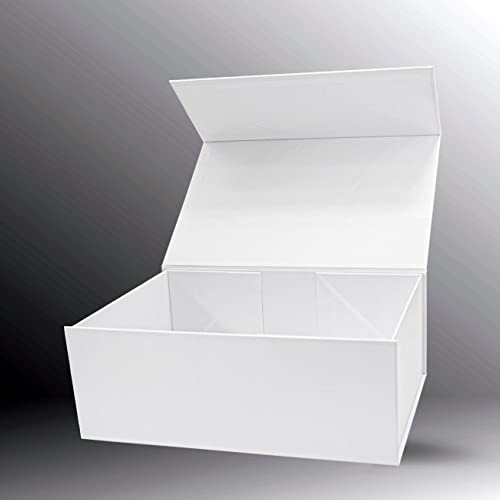Aurowish 3 Pack Large Gift Box For Present, 12.5 X 8.5 X 4.75 Inches, White Gift Box With Magnetic Lid, Collapsible Gift Box With Ribbons, Gift Boxes With Lids For Christmas, Bridesmaid Proposal, Wedding, Birthday #TOP4