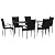 HXUHUWS Durable 7 Piece Outdoor Patio Dining Set, Weather-Resistant Rattan Chairs and Glass Table, Space-Saving Design