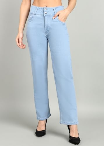 Image of Nifty Women's Denim Stretchable 2-Button Straight Fit Jeans