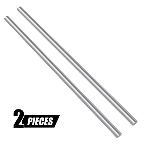 Swpeet 2Pcs 1/4 Inch Stainless Steel Solid Round Rod Lathe Bar Stock Kit