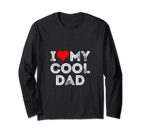 I love my cool Dad Heart Maglia a Manica
