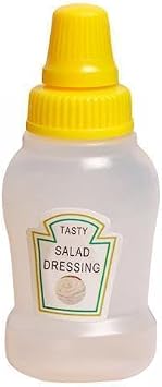 6xSalad Dressing Honey Bottles Storage Empty Refillable Ketchup Bottle Leakproof Mini Ketchup Bottles Containers Bottle for BBQ Outdoor