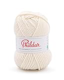 Vendue à l'unité Phildar - Pelote de Laine Phil Imaginaire 6 - Laine à Tricoter - 50% LAINE,50% ACRYLIQUE - Aiguille n°6 - Couleur ECRU