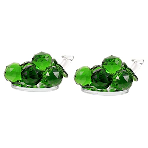 Nolitoy 2Pcs Crystal Grape Ornament Toys Artificial Fruit Office Decor Glass Grape Figurine Desktop Plant Decoration Miniature Grape Figurine Small Crystal Grape Desk Grape Craft #TOP7