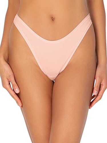 Smart & Sexy Women's Naked No-Roll, No Pinch Underwear Packs, Women's Thongs And Women's Bikini Panties In Our Softest Fabric Ever! Blushing Rose/Black Hue S/M #TOP1