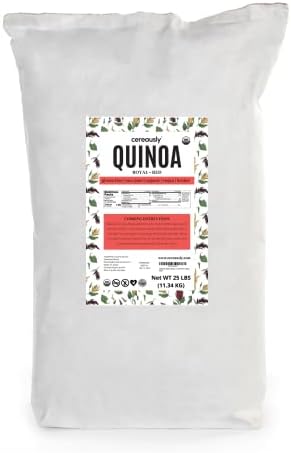 CEREAUSLY Organic Red Quinoa – Premium Royal Quinoa from Bolivia – Kosher and Non-GMO Quinoa Bulk – Vegan and Gluten-Fee Cooking Quinoa – 25 LB