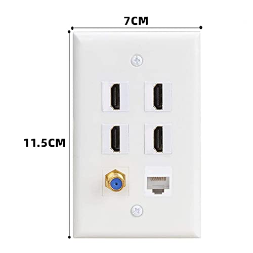 Plaque Murale Ethernet,Prise Ethernet RJ45 Interface Multimédia HD 6 Ports,Compatible Avec Les Câbles CAT5 CAT5e et CAT6 pour Les Téléviseurs HD Muraux en Streaming,Les Projecteurs – vue 7