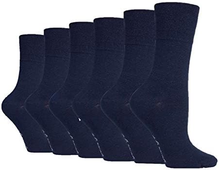 6 Pairs of Sock Shop Everyday Gentle Grip Socks Ladies 4-8 See Multi Variations and Designs (6 x RG68 Navy)