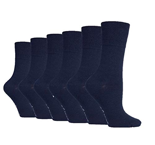 6 pares de calcetines Sock Shop Everyday Gentle Grip para mujer 4-8 ver múltiples variaciones y diseños, 6 x RG68 azul marino, 4-8