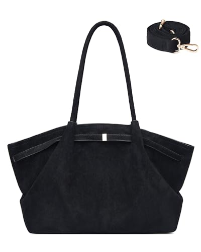 Image of Makukke Tote Bag for Women, Faux Suede Bag Women's Handbags, Shoulder Crossbody Bag for Daily Commute & Casual Use (Black)