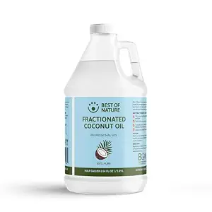 Best of Nature 100% Pure Fractionated Coconut Oil - Natural Massage Oil, Unscented Moisturizer for Men and Women, for Skincare and Hair Care, Carrier for Essential Oils, Half Gallon (64 fl oz)