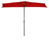 Trademark Innovations Patio Half Umbrella, 9', Red