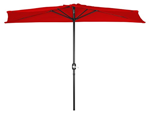 Trademark Innovations Patio Half Umbrella - 9' (Red)