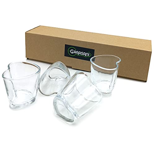 Garasani 4 Pack Korean Soju Shot Glasses Set 1.7 Oz, Korean Soju, Whiskey, Tequila, Vodka, Espressos, Desserts, Party Decorations, Clear Glass (Heart Shot Glasses) #TOP6