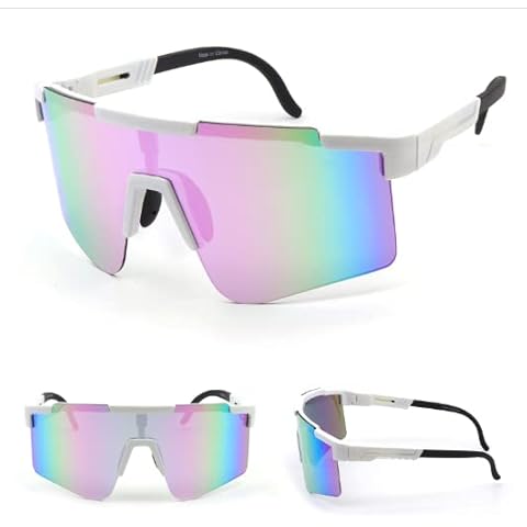Nocihcass Cycling Glasses Sports Sunglasses Style UV400 Protection Cycling Fishing Running Baseball for Men Women (Light Pink Series) Cover