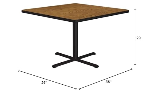 Correll Square Laminate Cafe and Breakroom Table with Medium Oak BXT36TFS-06