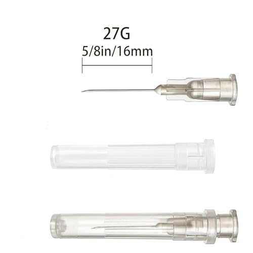 Image of 100 PCS 27g 5 /8 in Luer Lock Lab Accessories,Individually Packaged | 27 Gauge 5 /8 inch Dispensing Liquids,Scientific Utensils