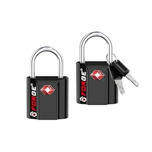 Forge 1” Wide 1.8” Tall, TSA Approved Luggage Locks: Key Locks for Travel. Ultra Secure Dimple Key Travel Locks Alloy Body Luggage Locks. Black 2 Pack.