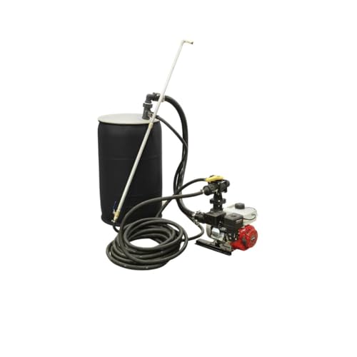 Drum Spray System for Spraying Coal Tar Asphalt Sealer On Driveways and Parking Lots (5.5 HP Honda Engine Cast Iron Pump)