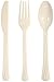 Tiger Chef Heavyweight Colored Plastic Silverware - 51 Forks, 51 Spoons, 51 Knives - Disposable Flatware Cutlery Combo Box (153, Ivory)