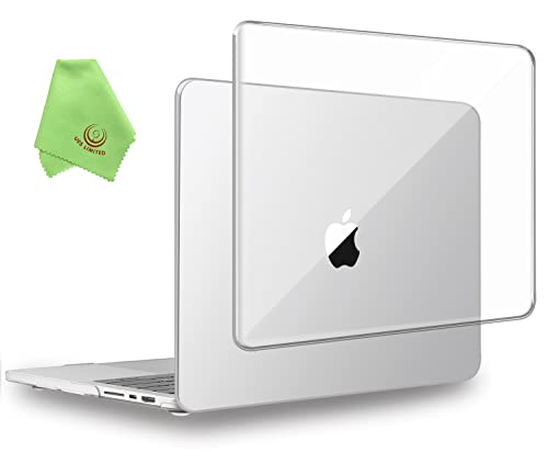 UESWILL Compatible with 2021 MacBook Pro 16 inch Case Cover Model A2485, Glossy Crystal Hard Case for MacBook Pro 16 inch with M1 Pro / M1 Max Chip & Touch ID + Microfiber Cloth, Transparent