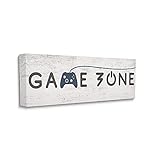 Stupell Industries Game Zone Video Gamer Phrase Rustic Blue Controller