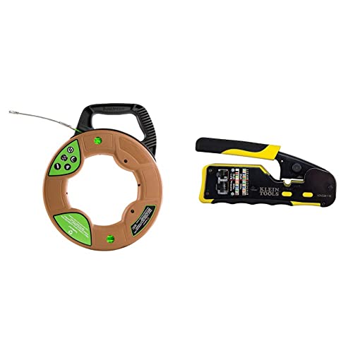 Southwire - 59896940 Fish Tape 4.5Mm 125-Feet & Klein Tools Vdv226-110 Ratcheting Modular Data Cable Crimper/Wire Stripper/Wire Cutter For Rj11/Rj12 Standard, Rj45 Pass-Thru Connectors #TOP13