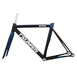 BSFHQS Cadre De Vélo À Pignon Fixe 700C Cadres De Vélo De Piste en Alliage D'aluminium 52CM 55CM 58CM Cadre De Frein C Dégagement Rapide 100/120MM QR BSA BB68mm(Blauw,52cm)