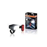 Osram LEDsBIKE Explorer X 500, Kit d'éclairage vélo Rechargeable : Avant et arrière, Tout Terrain, Trois Niveaux d'éclairage et Mode Clignotant, 500 lumens, Compatible avec Les Supports Garmin.