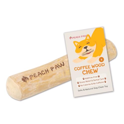 Peach Paw Coffee Wood Chew Dog Toy – Natural Coffee...