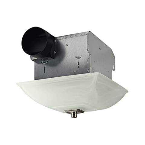 Lift Bridge Kitchen & Bath Decorative Square 70CFM Ceiling Bath Fan with Light and Glass Globe, Brushed Nickel or Oil Rubbed Bronze, Requires 8.11" opening, (DSQR70BNOR-2022) Cover
