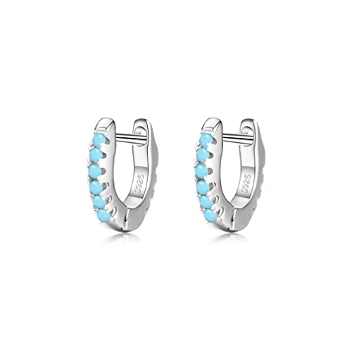 Petites boucles d'oreilles turquoise en zircon à porter au quotidien pour un style bohème
