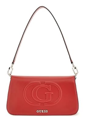 GUESS Borsa a Tracolla Eco Mietta Flap, Rosso, Taglia unica
