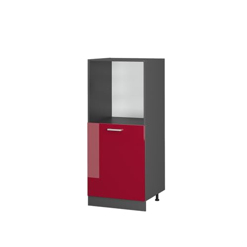 Vicco Herdumbauschrank R-Line, Rot Hochglanz, 60 cm, zur freien Kombination innerhalb modularer Küchensysteme