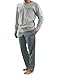 Produktbild sesto senso Herren Schlafanzug Lang Baumwolle Pyjama Langarm Shirt mit Tasche Pyjamahose Zweiteilig Set Bunt Nachtwäsche M Melange