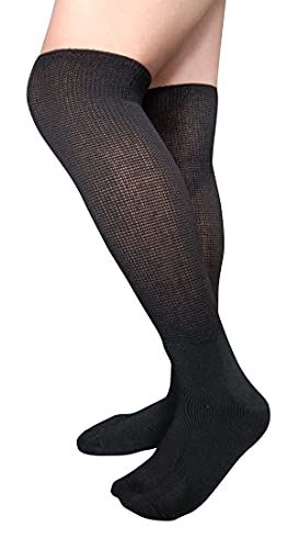 Veigike Extra Wide Lymphedema Bariatric Socks Knee High Replacemen Sock Liner For Air Cam Walkers Brace Orthopedics Cast Boot Men Women, Black-2Pairs, One Size #TOP4