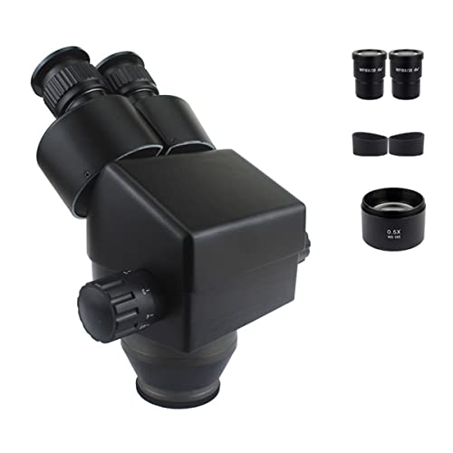 Microscope 7-45X Binocular Stereo Microscope Industrial Microscope Zoom Magnification Head +WD165 0.5X 2.0X 1X Auxiliary Objective Lens(3.5X-45X Black)