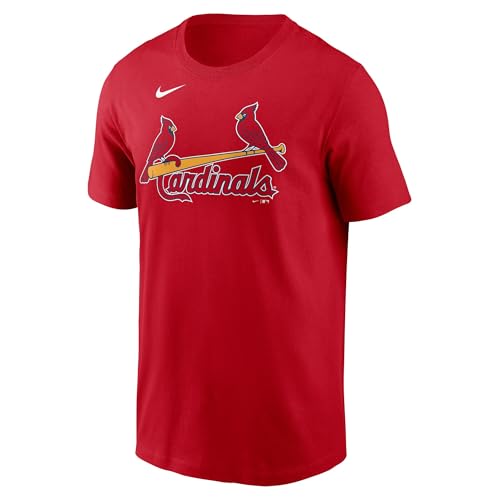 Nike Men's MLB Fuse Wordmark T-Shirt (US, Alpha, XX-Large, Regular, Regular, Red, St. Louis Cardinals)