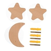HEALSOPTHY 3pcs Moon and Star Shape Wall Hooks Creative Wall Hanging Coat Rack for Entryway Door Home Decor Practical Easy to Install Key Hanger for Clothes Hats Bags