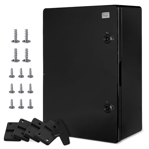 BOXEXPERT Verteilerkasten außen wasserdicht [ABS Kunststoff IP65 Gehäuse] schwarz (Serie Fleet) 500x350x190mm | Schaltschrank außen | Wandschrank | Industriegehäuse | Leergehäuse